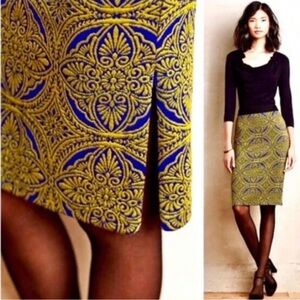 Anthropologie Maeve Medallion Pencil Skirt